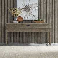 Rustic Console Bar Table with Charging Ports