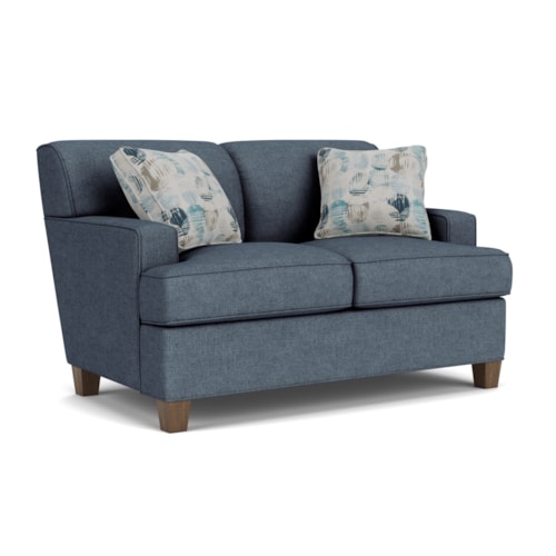 Contemporary Loveseat with Track Arms