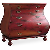 Traditional 5-Drawer Red Bombe Chest