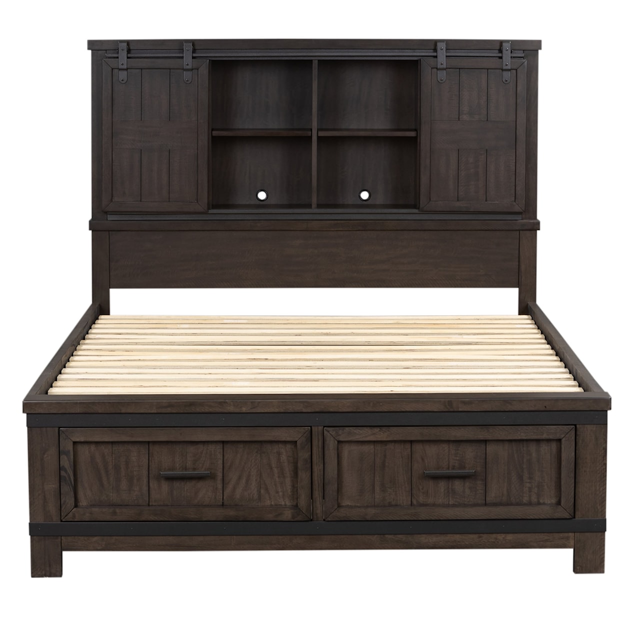 Liberty Furniture Thornwood Hills 4-Piece Queen Panel Bookcase Bed Set