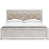 King Upholstered Panel Bed