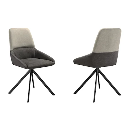 Transitional Swivel Upholstered Dining Side Chair Set of 2