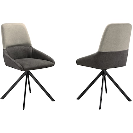 Transitional Swivel Upholstered Dining Side Chair Set of 2