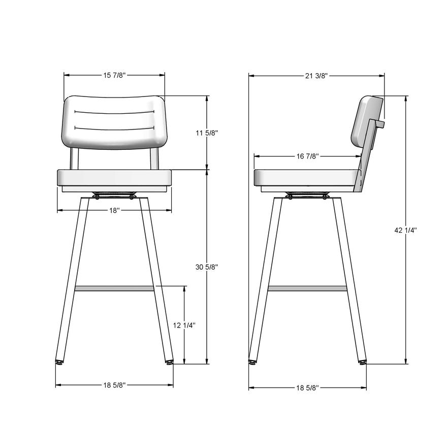 Amisco Phoebe Upholstered Swivel Bar Stool