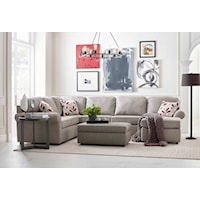 Transitional 4-Piece Sectional Sofa with Rolled Arms