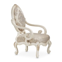 Traditional Upholstered Arm Chair with Oval Back