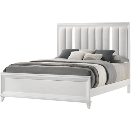 Cressida Contemporary Upholstered King Bed with Built-in LED Lighting