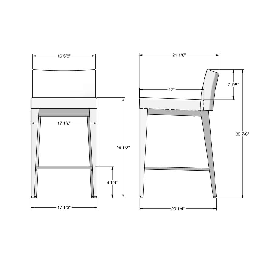 Low Back Upholstered Counter Height Stool