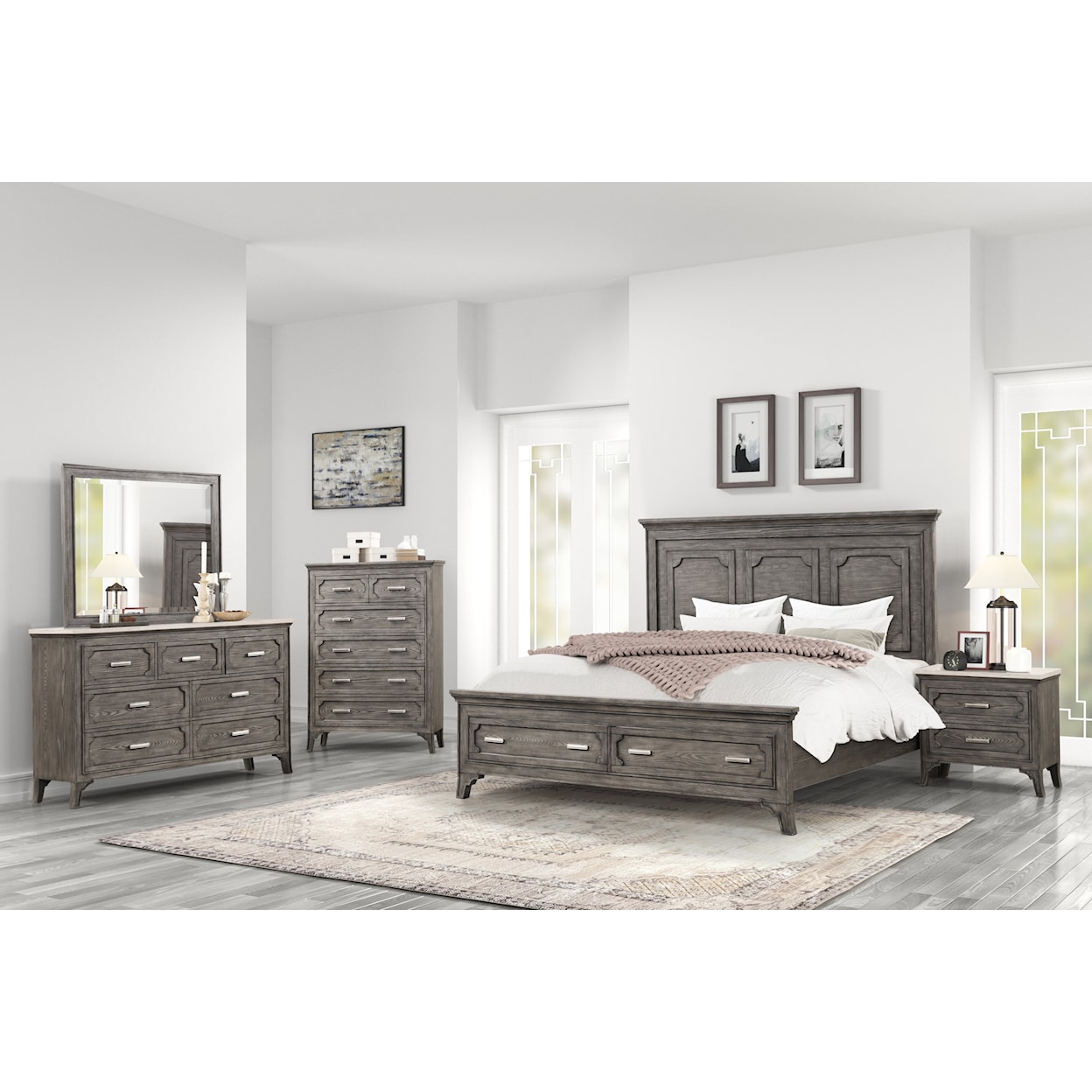 New Classic Lisbon King Panel Bed