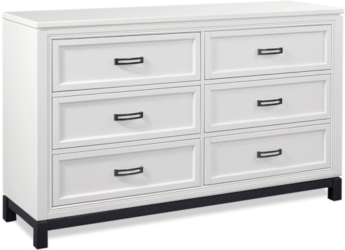 Transitional 6-Drawer Dresser with Felt-Lined Drawers