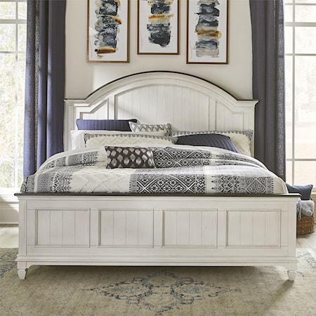 Cottage Queen Arched Headboard Panel Bed