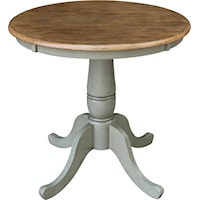 Transitional Round Table with Single Pedestal Base