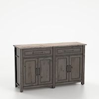 Transitional 60" Buffet with Distressed Wood Finish