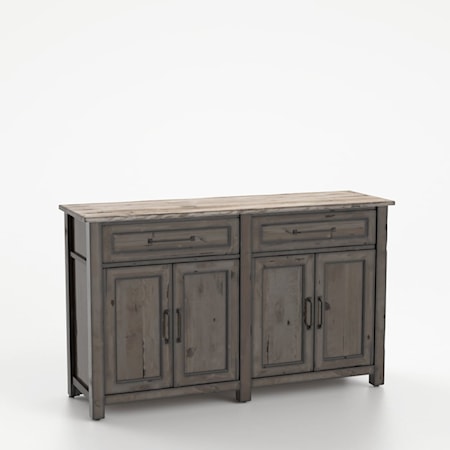 Transitional 60" Buffet with Distressed Wood Finish