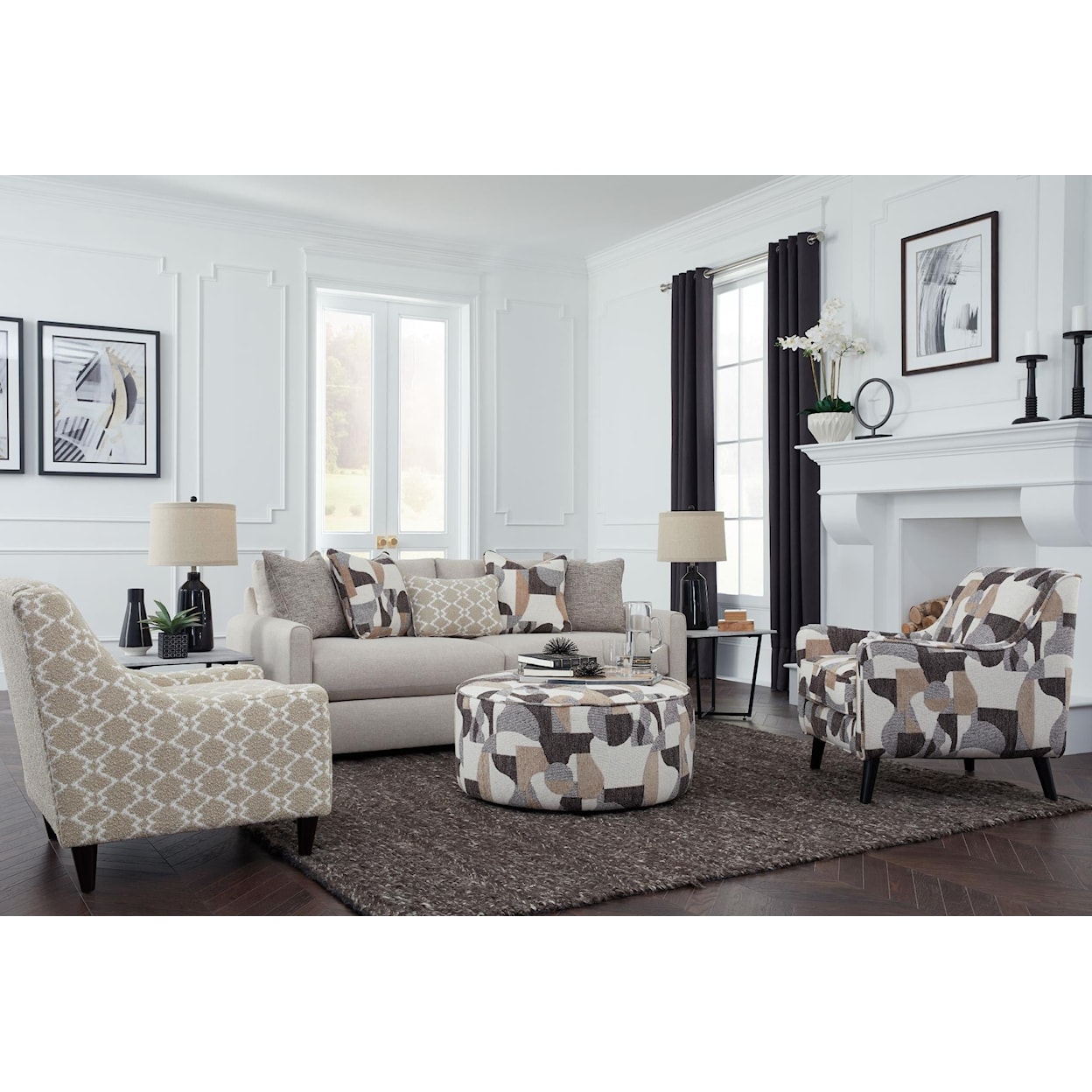 Fusion Furniture 7001 GOLD RUSH ANTIQUE Living Room Set