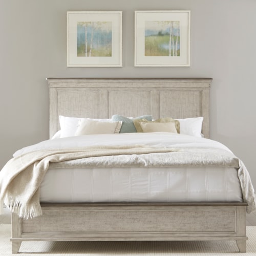 Farmhouse California King Panel Bed with Crown Molding