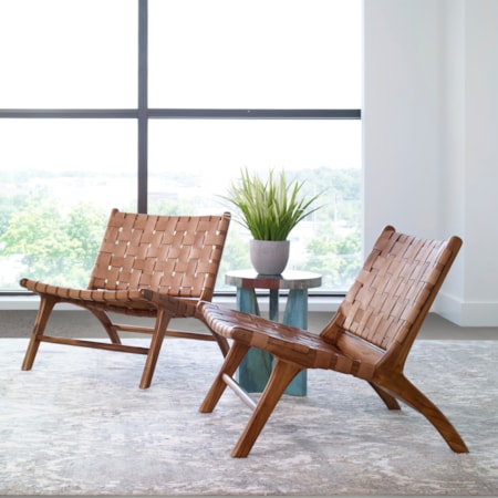 Plait Woven Leather Accent Chair