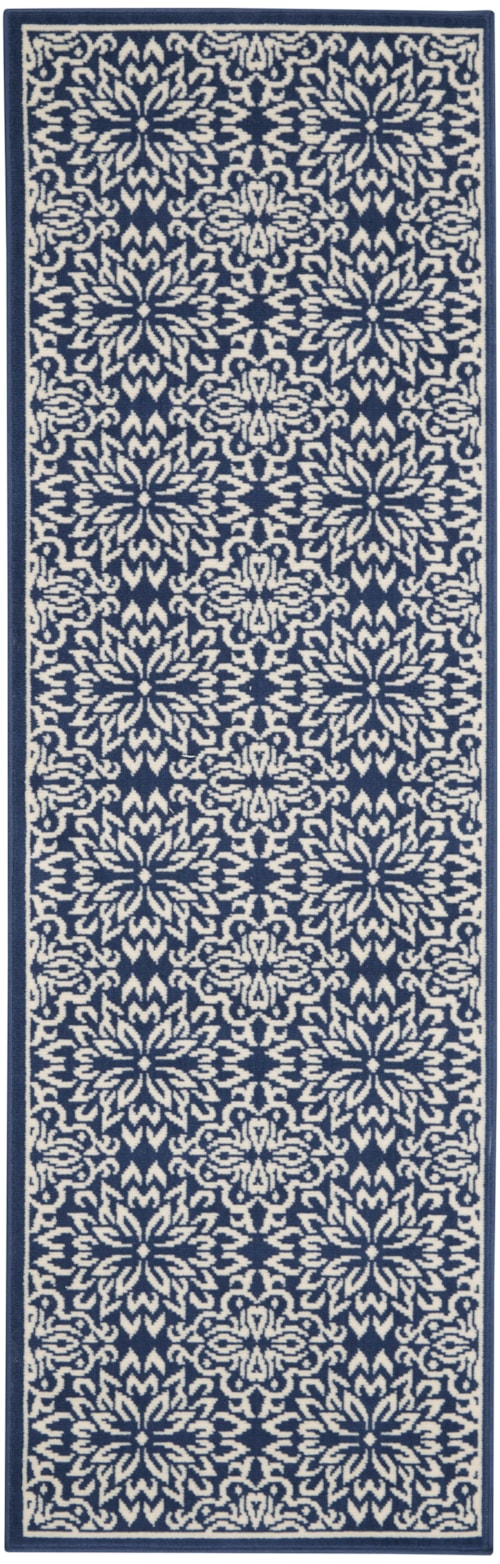 2'3" x 7'3" Navy/Ivory Runner Rug