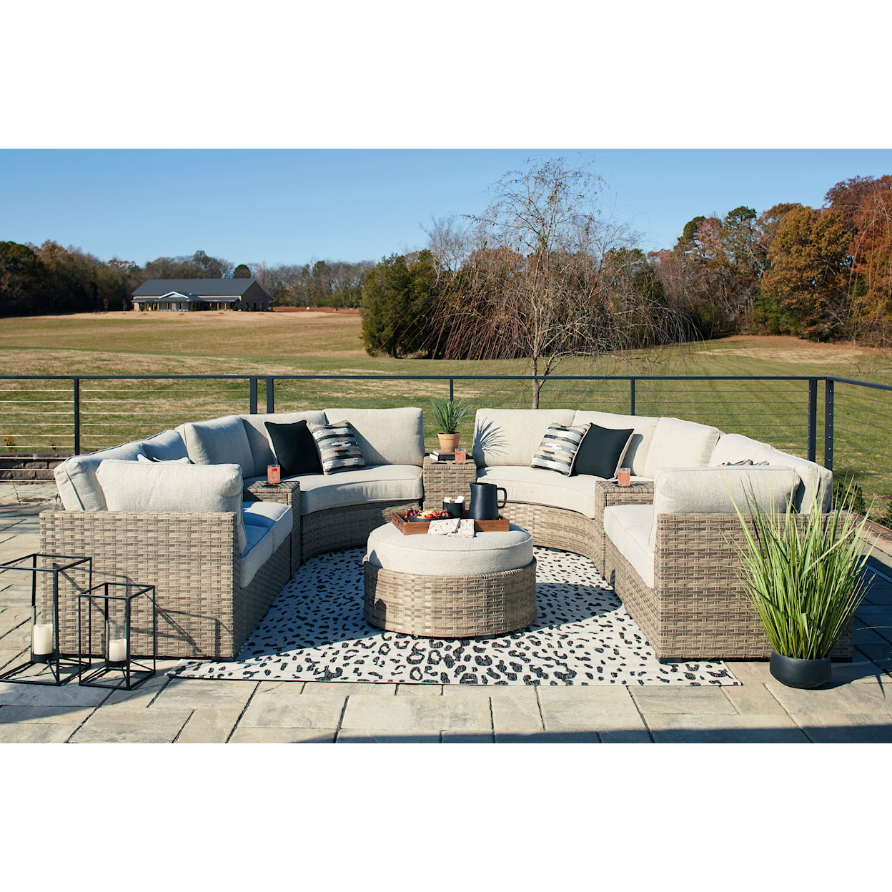Ashley Signature Design Calworth 9-Piece Outdoor Sectional