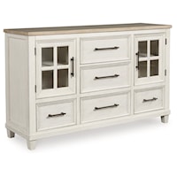 Farmhouse Dresser with Glass Doors