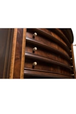 Jonathan Charles JC Traditional 66" Mahogany Extending Circular Dining Table with Storage Cabinet for Leaves