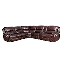 Dual-Power 6-Piece Sectional, Brown