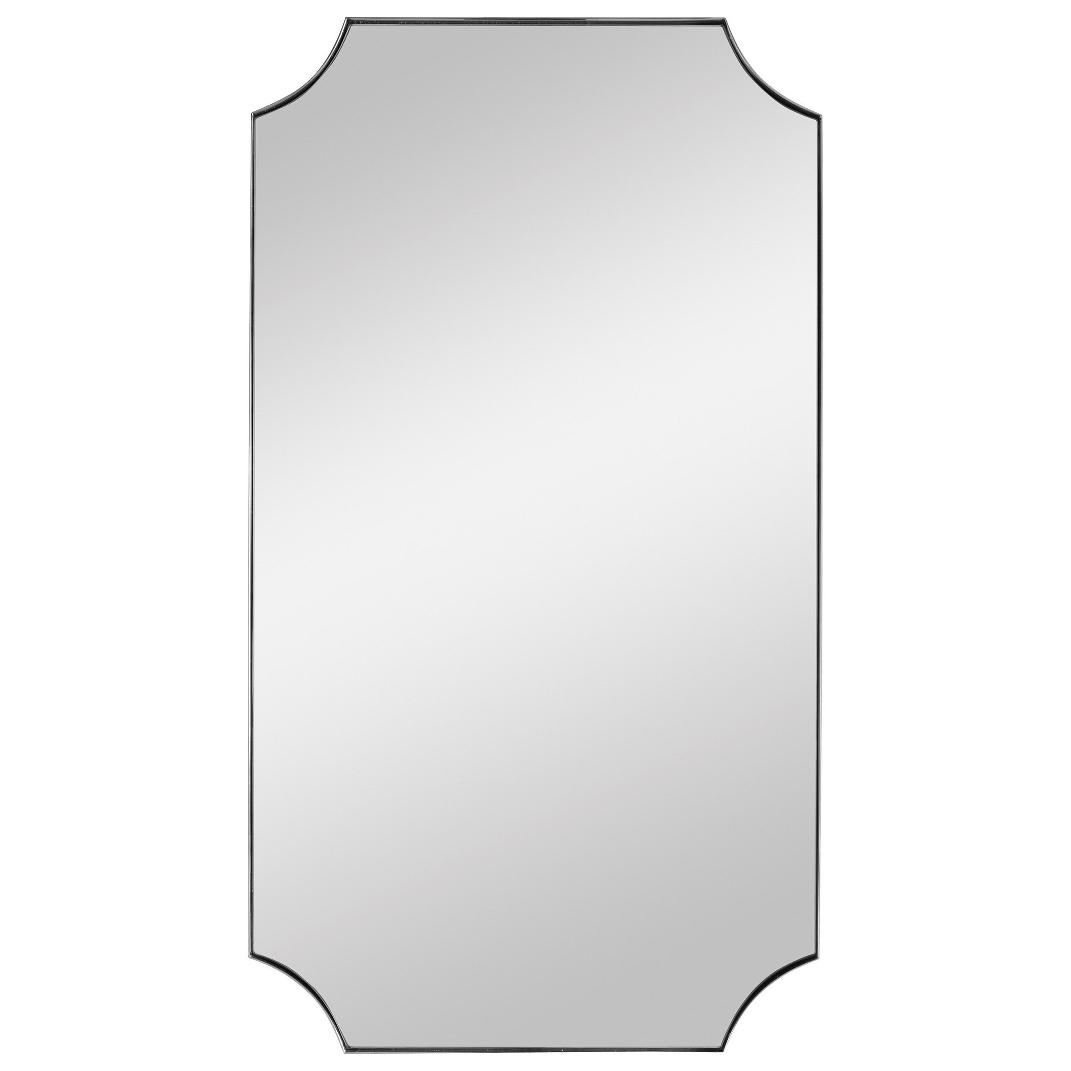 Lennox Nickel Scalloped Corner Mirror