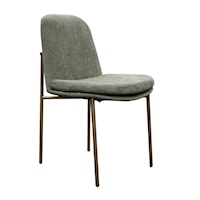 Contemporary Upholstered Chair with Iron Base