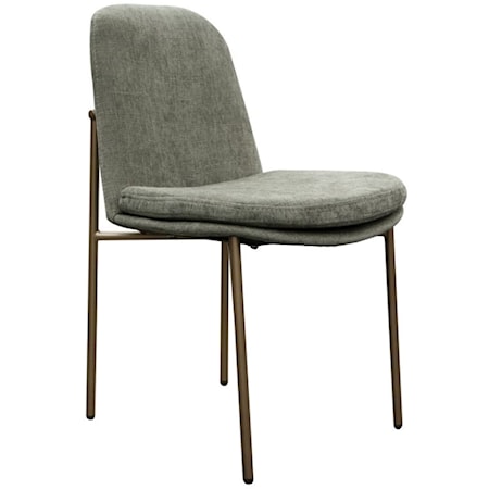 Contemporary Upholstered Chair with Iron Base