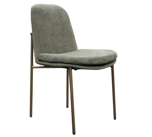 Contemporary Upholstered Chair with Iron Base