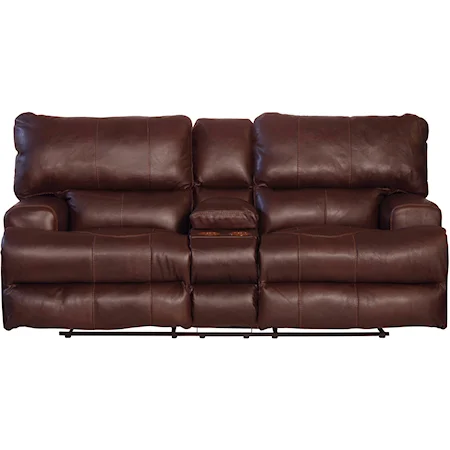 Power Lay Flat Reclining Console Loveseat