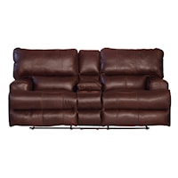 Casual Power Lay Flat Reclining Console Loveseat with Power Headrest