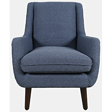 Theo Mid-Century Modern Upholstered Accent Chair - Navy
