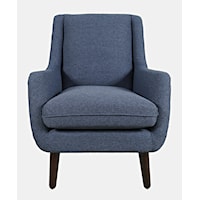 Theo Mid-Century Modern Upholstered Accent Chair - Navy