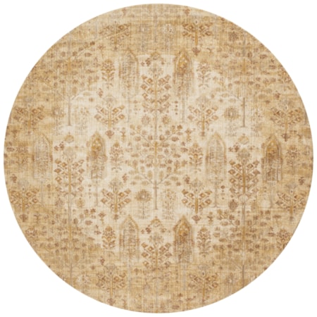 1&apos;6&quot; x 1&apos;6&quot;  Ant. Ivory / Gold Rug