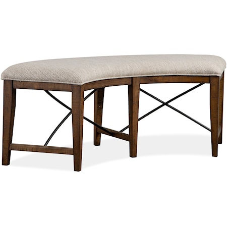 Curved Bench w/ Upholstered Seat