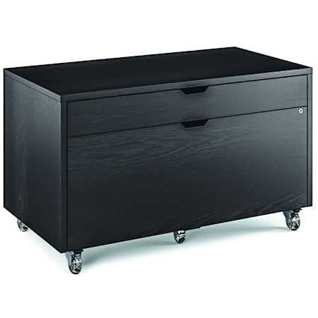 Contemporary 2-Drawer Mobile File Cabinet with Locking File Drawer