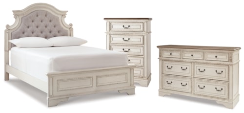 Full Panel Bed, Dresser And Chest