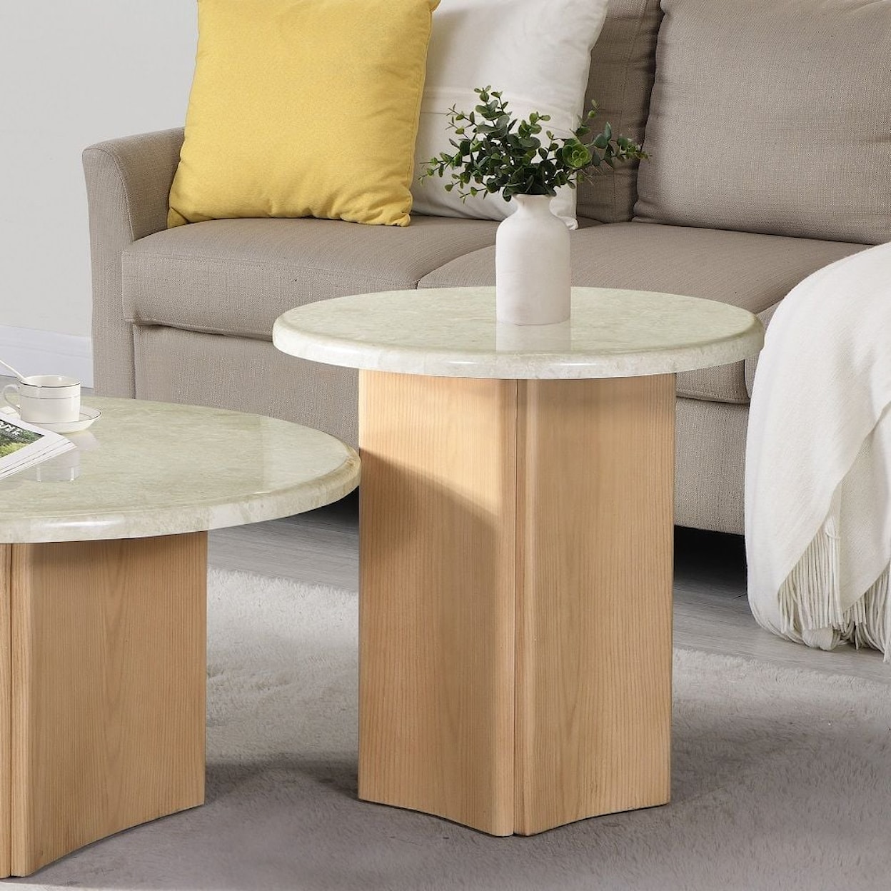Acme Furniture Qwin Round End Table
