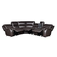 Casual 6-Piece Leather Power Reclining Sectional Sofa
