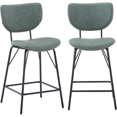 Owen Contemporary Upholstered Counter Height Dining Stool - Jade