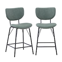 Owen Contemporary Upholstered Counter Height Dining Stool - Jade