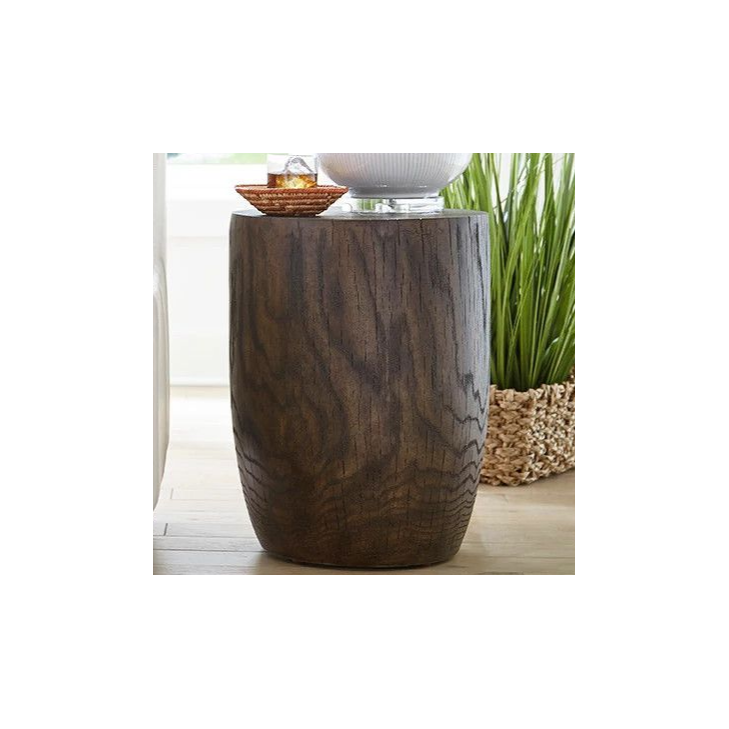 Hammary Hidden Treasures Oak Grain Drum End Table