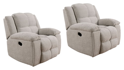 Casual Manual Recliner with Hidden Cupholders (Set of 2)