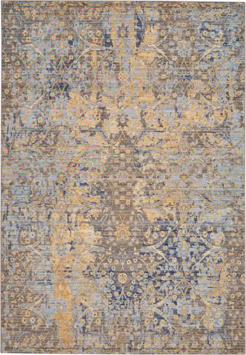 5'6" x 8' Beige/Blue Rectangle Rug