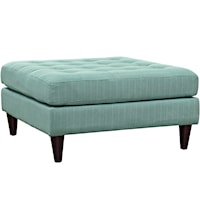 Empress Contemporary Upholstered Large Tufted Ottoman - Laguna