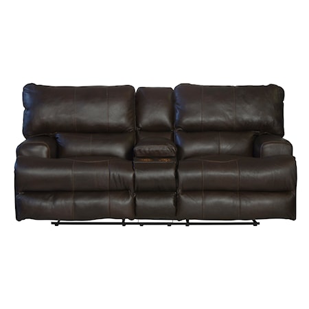 Power Lay Flat Reclining Console Loveseat