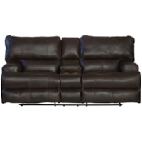 Casual Power Lay Flat Reclining Console Loveseat with Power Headrest and Lumbar