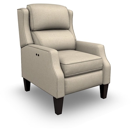 Transitional Three Way Power Recliner with High Legs