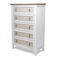 Coastal Two-Tone 5-Drawer Bedroom Chest